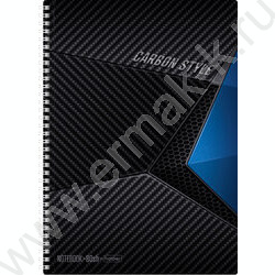 Тетрадь  80л А4 клетка/спираль "CarbonStyle" /лак/ ассорти | Фото 2