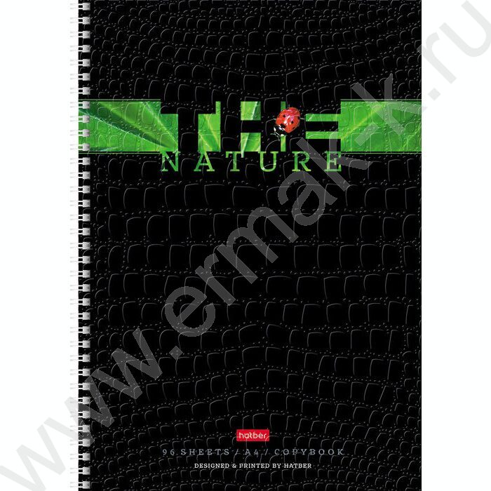 Тетрадь  96л А4 клетка/спираль "Nature" тиснение CROCO ассорти | Фото 1