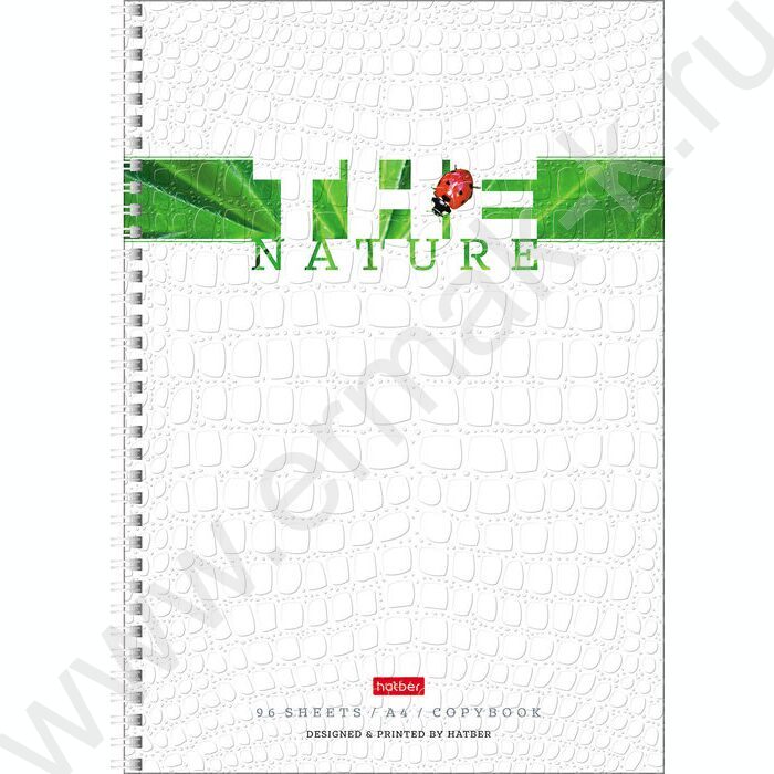 Тетрадь  96л А4 клетка/спираль "Nature" тиснение CROCO ассорти | Фото 2