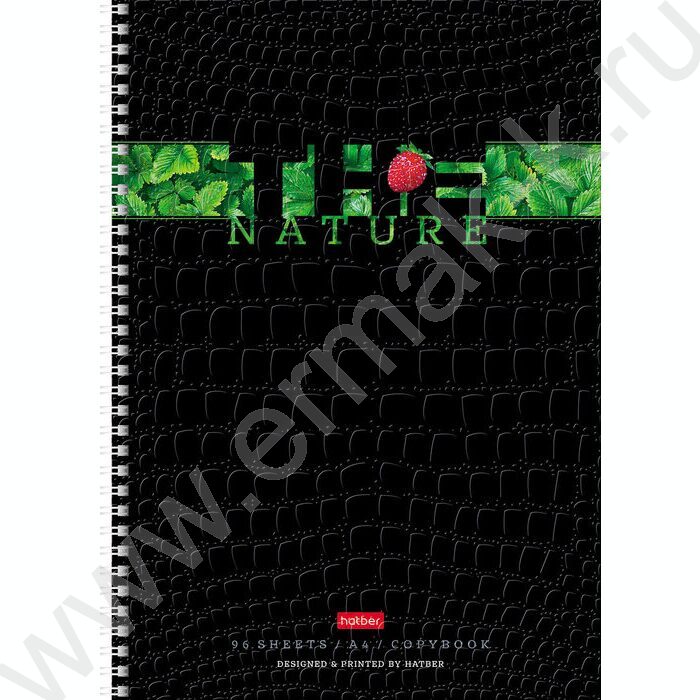 Тетрадь  96л А4 клетка/спираль "Nature" тиснение CROCO ассорти | Фото 3