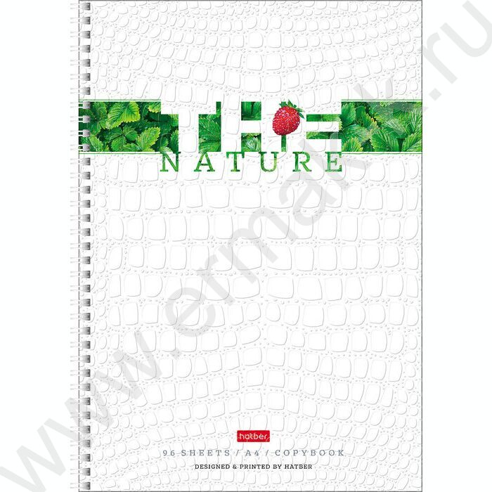 Тетрадь  96л А4 клетка/спираль "Nature" тиснение CROCO ассорти | Фото 4
