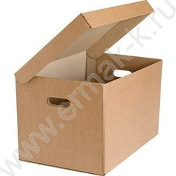 Короб архивный 480*325*295 с откидной крышкой /гофрокартон, бурый | Фото 1