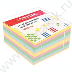 Бумага д/записей  9*9*5см пласт/бокс, цветной 80 г/м², /5 пастельных цветов, 10 слоев | Фото 1