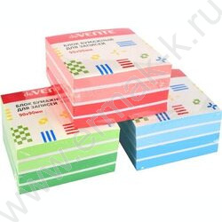 Бумага д/записей  9*9*5см цветной 80 г/м², 90% /3 цвета, 7 слоев | Фото 1