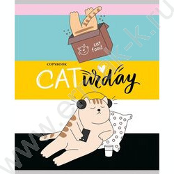 Тетрадь  96л клетка "Будни котиков" ассорти | Фото 2