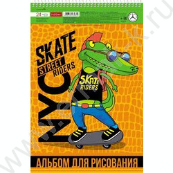 Альбом д/рисования-спираль 24л "Croco Boys" /перфорация/ 5видов | Фото 3