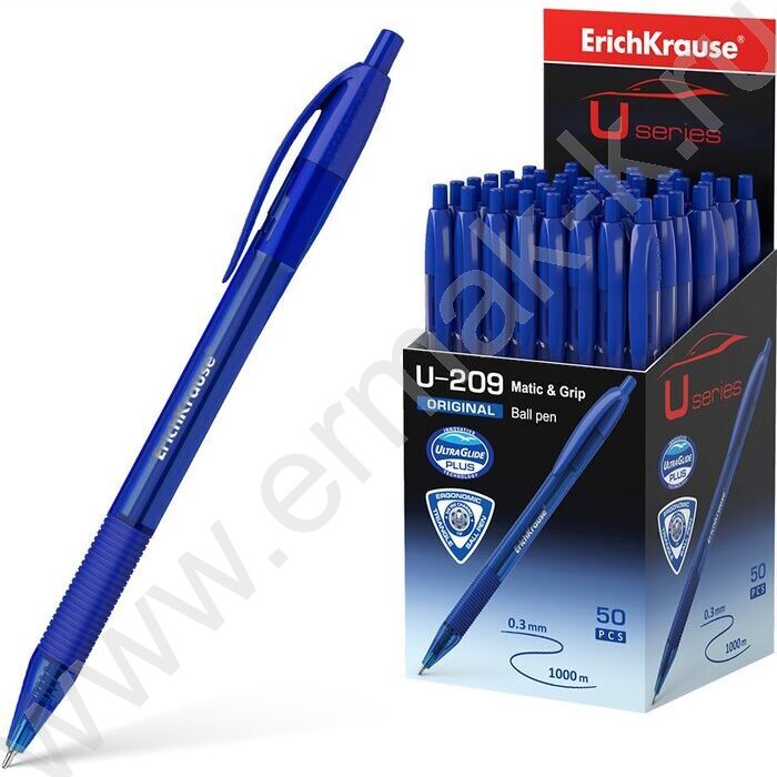 Ручка шар авт U-209 Original Matic&Grip 1.0мм синяя /резин. держатель | Фото 2