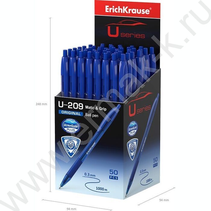 Ручка шар авт U-209 Original Matic&Grip 1.0мм синяя /резин. держатель | Фото 4