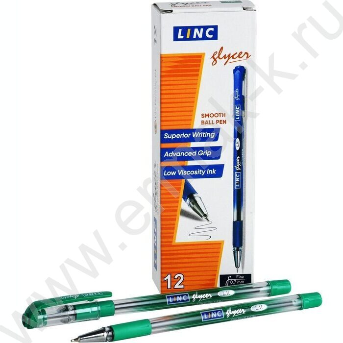 Ручка шар Glycer зеленая 0,7мм /резин.держатель/ | Фото 4