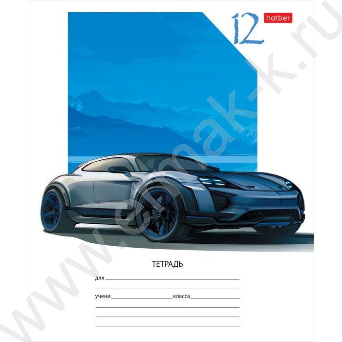 Тетрадь  12л линейка косая с доп.горизонтальной "Автопанорама" 5видов | Фото 2