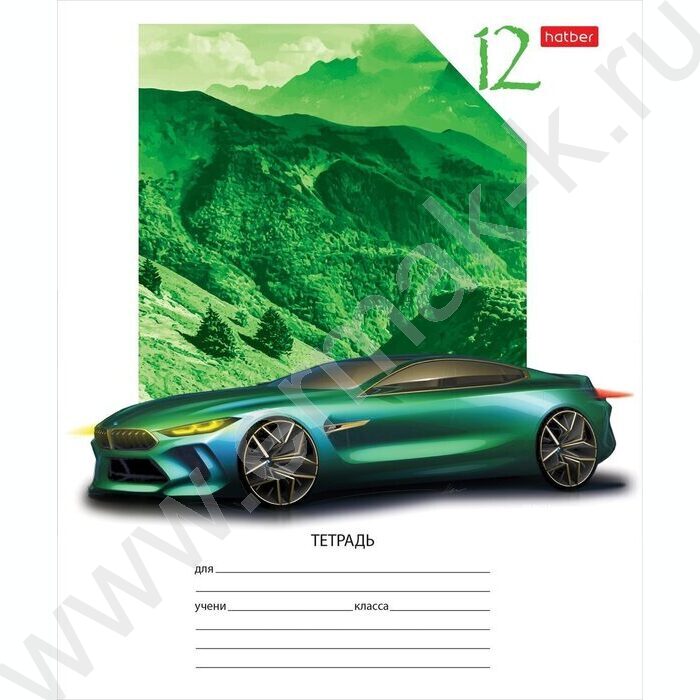 Тетрадь  12л линейка косая с доп.горизонтальной "Автопанорама" 5видов | Фото 3