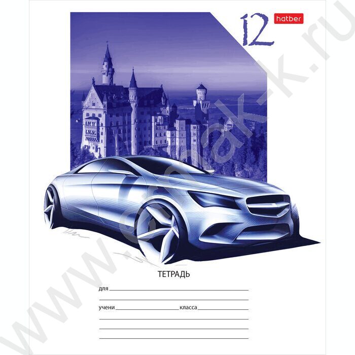 Тетрадь  12л линейка косая с доп.горизонтальной "Автопанорама" 5видов | Фото 5