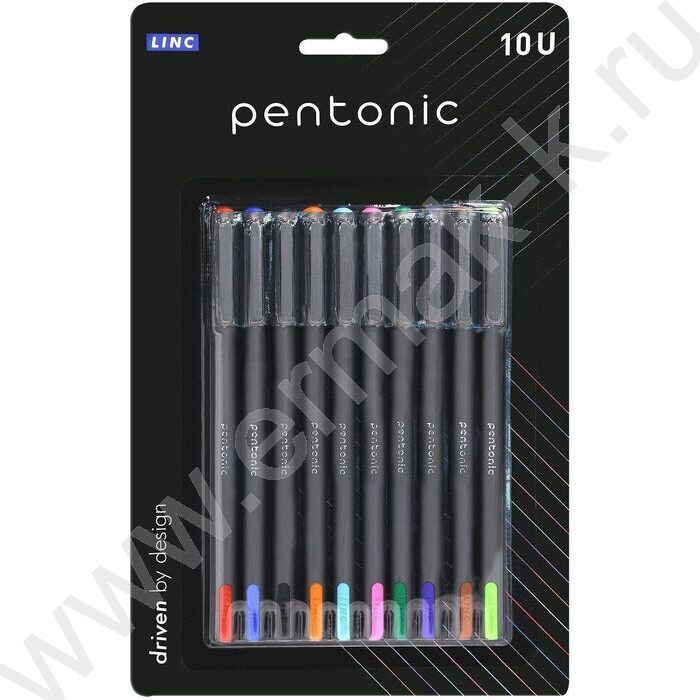 Ручка шар /набор 10шт/10цв PENTONIC SILVER 1мм | Фото 1