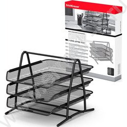 Лоток горизонтальный сетчатый (металл) Steel черный 3уровня | Фото 1