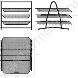 Лоток горизонтальный сетчатый (металл) Steel черный 3уровня | Фото 2