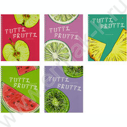 Тетрадь  48л А5+ клетка/спираль "Fresh&Fruity" ассорти | Фото 1