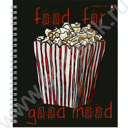 Тетрадь  48л А5+ клетка/спираль "Food in black" ассорти | Фото 3