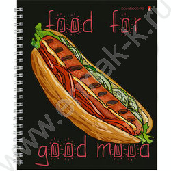 Тетрадь  48л А5+ клетка/спираль "Food in black" ассорти | Фото 4