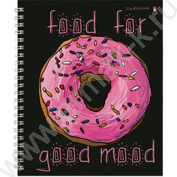 Тетрадь  48л А5+ клетка/спираль "Food in black" ассорти | Фото 5