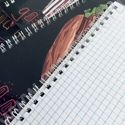 Тетрадь  48л А5+ клетка/спираль "Food in black" ассорти | Фото 9