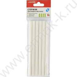 Стержни для клеевого пистолета  6шт 11мм непрозрачные белые длина 180мм / картон. европодвес | Фото 1