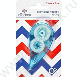 Корректирующая лента 5мм* 6м синий прозрачный корпус, фронтальный аппликатор блистер | Фото 2