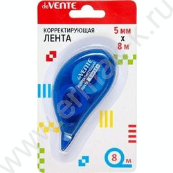 Корректирующая лента 5мм* 8м полупрозрачный корпус - ассорти, фронтальный аппликатор, карт.блист | Фото 1