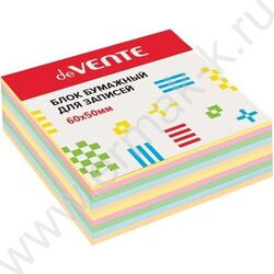 Бумага д/записей  6*5*4см цветной 80 г/м², 5 пастельных цветов, 10 слоев | Фото 1