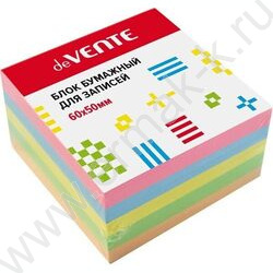 Бумага д/записей  6*5*4см цветной 80 г/м², 5 пастельных цветов, 5 слоев | Фото 1