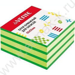 Бумага д/записей  6*5*4см цветной 80 г/м², зеленый интенсив и салатовая пастель, 7 слоев | Фото 1