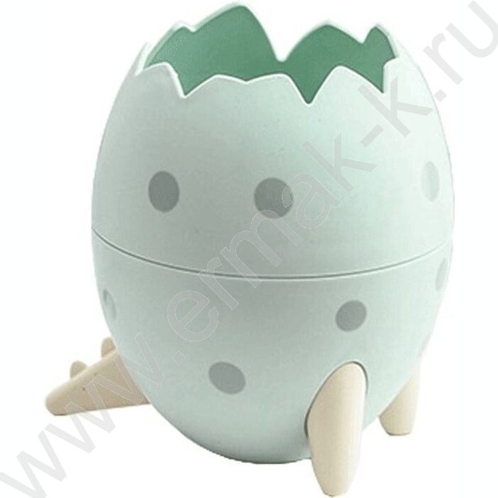 Подставка д/каранд. и ручек 12*8см "Dino in egg", пластик, c элементами декора /зеленая | Фото 1