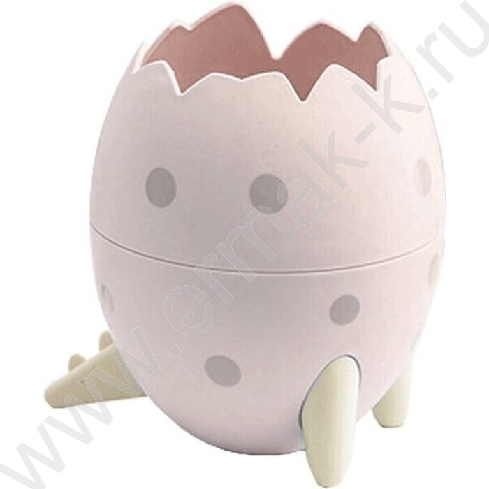 Подставка д/каранд. и ручек 12*8см "Dino in egg", пластик, c элементами декора /розовая | Фото 1