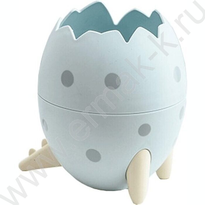 Подставка д/каранд. и ручек 12*8см "Dino in egg", пластик, c элементами декора /голубая | Фото 1