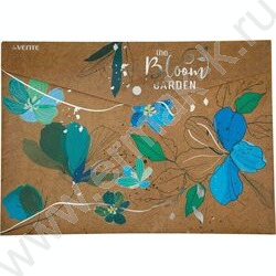 Папка-конверт на кнопке А4 "Bloom Garden"  фактура крафт-имитация с рисунком, 180мкм | Фото 1