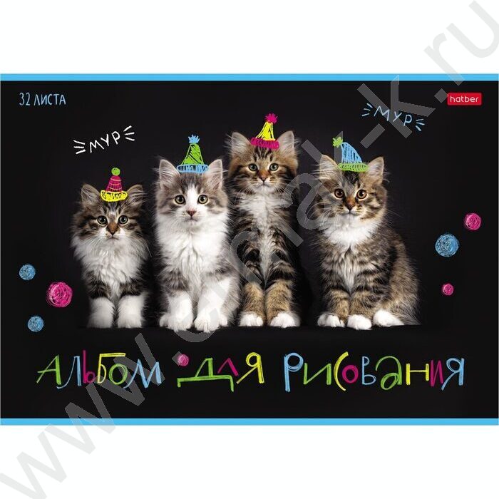 Альбом д/рисования 32л "МУРчат Коты" 5видов | Фото 2