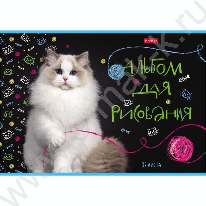 Альбом д/рисования 32л "МУРчат Коты" 5видов | Фото 4