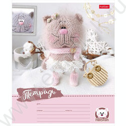 Тетрадь  12л линейка узкая "Уютные котики" 5видов | Фото 1