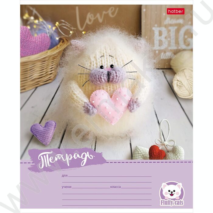 Тетрадь  12л линейка узкая "Уютные котики" 5видов | Фото 3