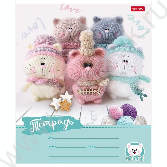 Тетрадь  12л линейка узкая "Уютные котики" 5видов | Фото 4