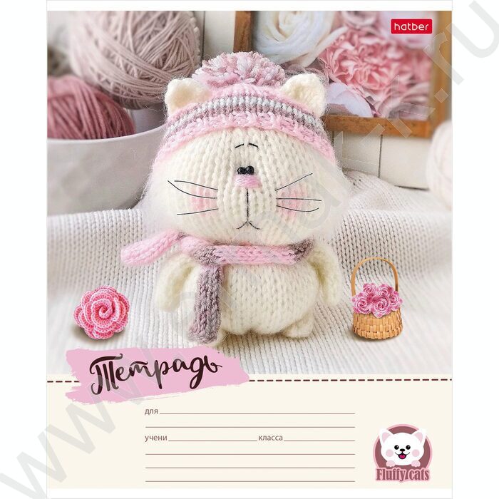 Тетрадь  12л линейка узкая "Уютные котики" 5видов | Фото 5