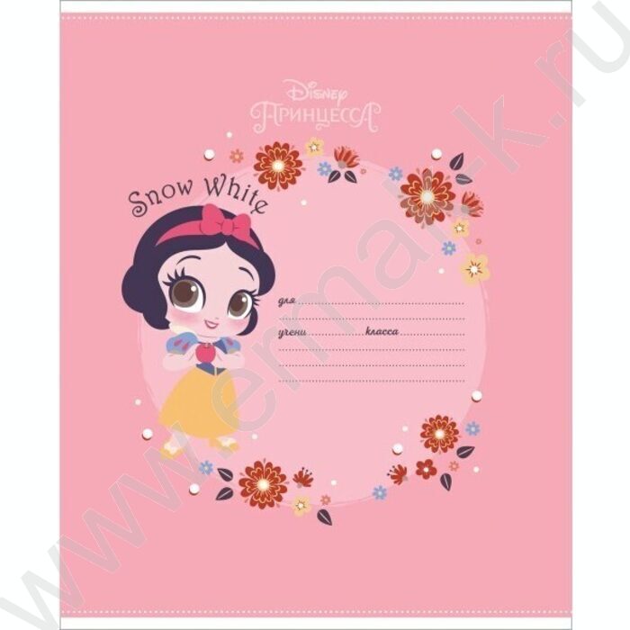 Тетрадь  12л клетка "Принцессы" 5видов | Фото 1