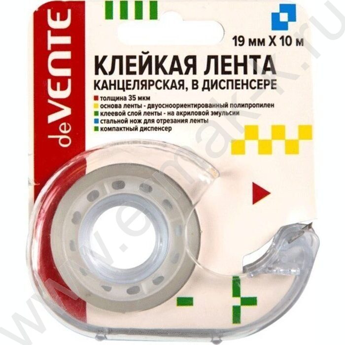 Скотч 19*10 прозр. 35мкм в диспенсере | Фото 1