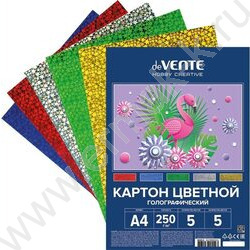 Картон цв. Гологр. А4  5л/5цв европодвес | Фото 1