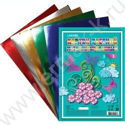 Картон цв. металлиз. А4  5л/5цв европодвес | Фото 2