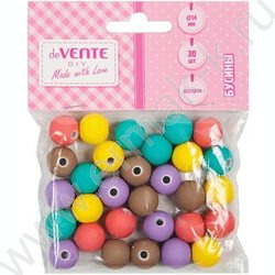 Бусины пластиковые 14мм, 30шт "Balls" /матовое покрытие Soft-touch, цвет ассорти /блистер | Фото 1