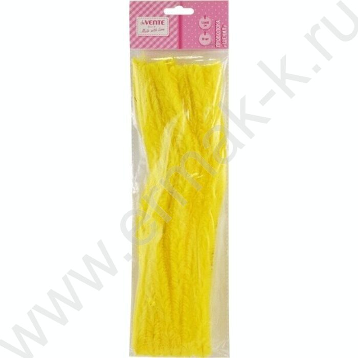 Проволока пушистая 30см/15мм 10шт Шенил /цвет желтый /блистер | Фото 1