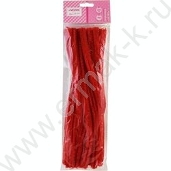 Проволока пушистая 30см/15мм 10шт Шенил /цвет красный /блистер | Фото 1