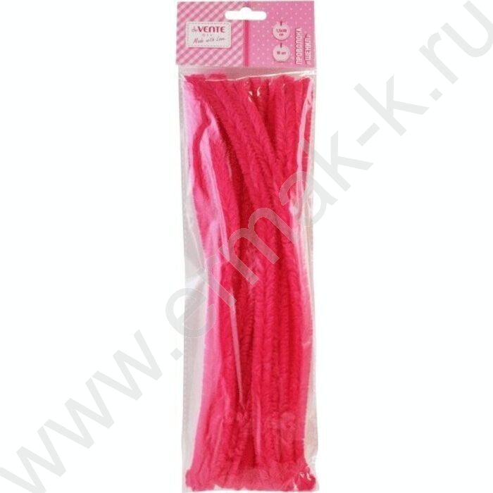 Проволока пушистая 30см/15мм 10шт Шенил /цвет розовый /блистер | Фото 1
