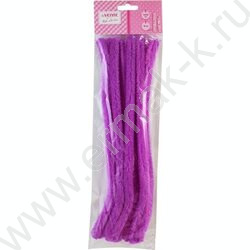 Проволока пушистая 30см/15мм 10шт Шенил /цвет фиолетовый /блистер | Фото 1
