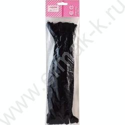 Проволока пушистая 30см/15мм 10шт Шенил /цвет черный /блистер | Фото 1